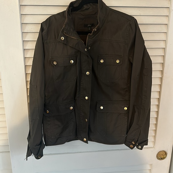 Jcrew LT olive canvas jacket gold buttons. Last year stock - Picture 3 of 4